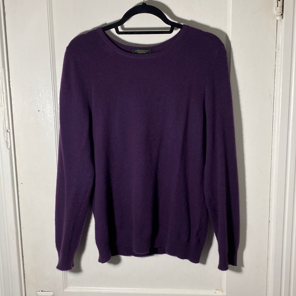 Charter Club Luxury Cashmere Sweater — Crewneck, Purple